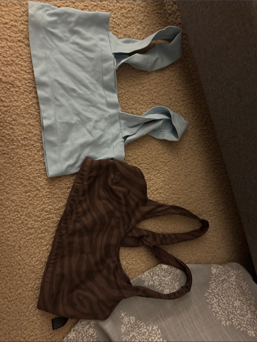 Urban Outfitters Light Blue Crop Tank Zebra-Pattern also target bra 2 for 1